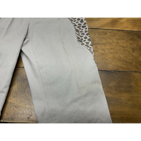 VTG Western Ethics Denim Jeans Size 1 Beige Leopard Bareback NWT - Picture 5 of 15